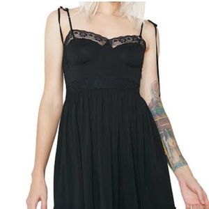 SOLD! Sugar Thrillz Black Lacy Babydoll Dress (S)